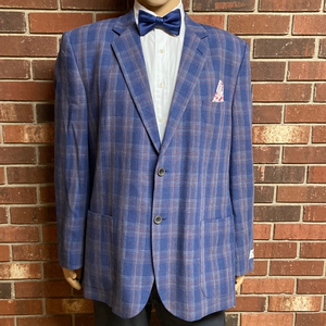 Blue Plaid Men's Blazer